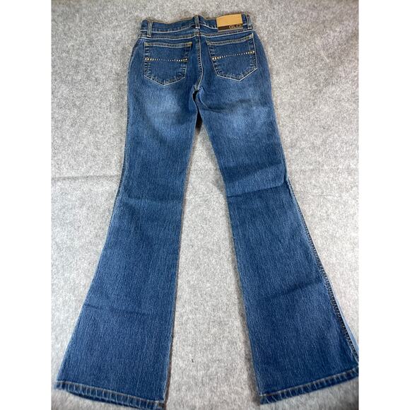 Women's Blue Flared Jeans - Picture 2 of 7